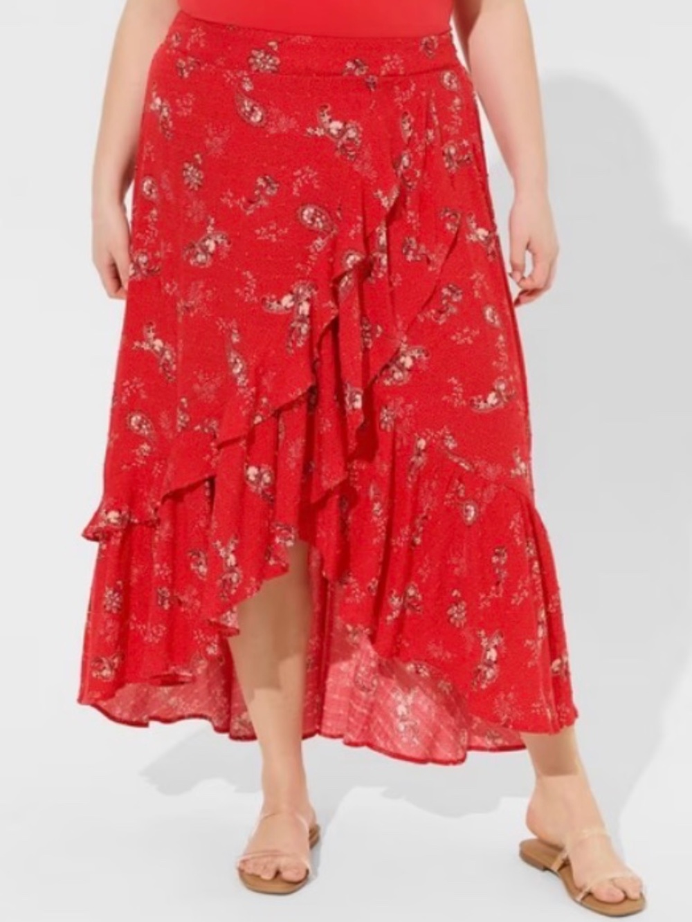NWT Torrid Ruffle High-Low Maxi Skirt